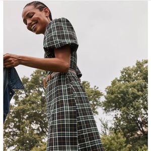 Hill House Constance Dress in Green Wallace Plaid, XXS